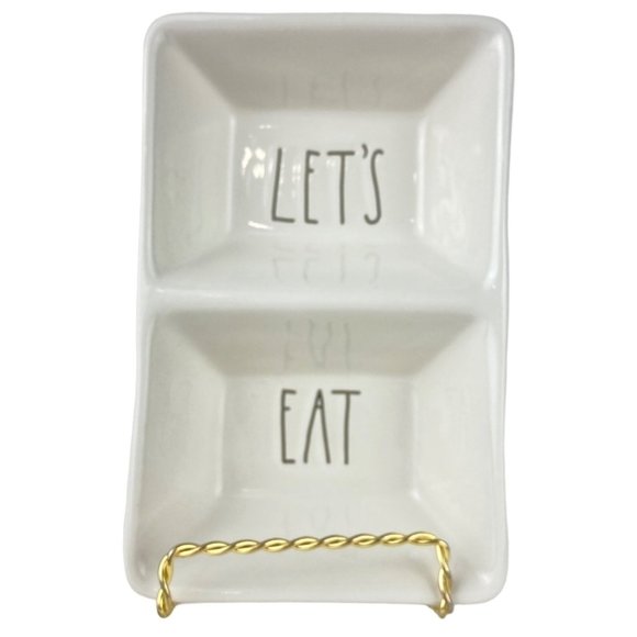 Rae Dunn Artisan Collection "LETS EAT" Snack Tray Large Letters Farmhouse NEW - Picture 1 of 8